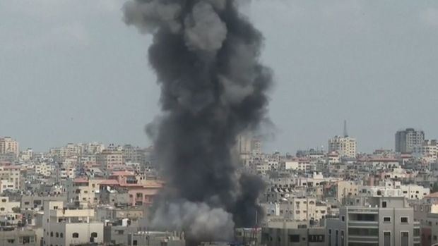 Bombardeo en Gaza.