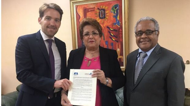 Yoann Le Bonhomme, Alejandrina Germán y Rafael Sánchez Cárdenas