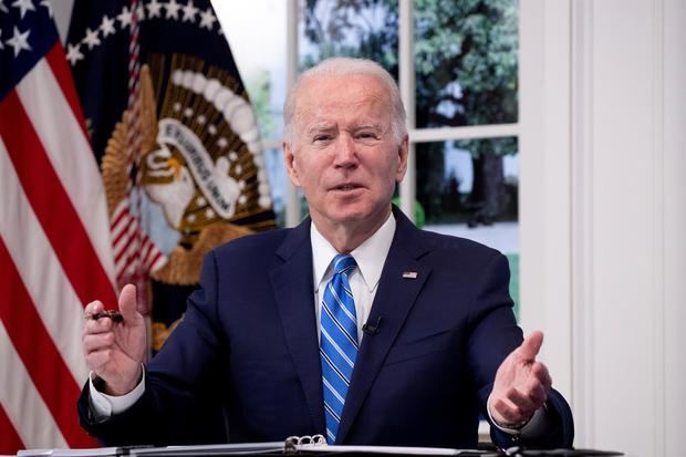 El presidente de Estados Unidos, Joe Biden, participa en la reunión virtual del equipo de respuesta a la covid-19 de la Casa Blanca, este 27 de diciembre de 2021, Estados Unidos.