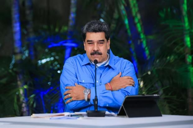 Fotografía cedida por Prensa de Miraflores donde se observa al presidente de Venezuela, Nicolás Maduro, durante el balance que ofrece cada semana hoy, en Caracas, Venezuela.