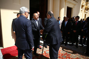 Danilo Medina recibe en el Palacio Nacional al presidente electo de Guatemala, Alejandro Giammattei