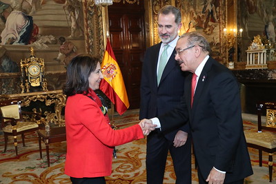 Rey de España Felipe VI recibe al presidente Danilo Medina, en Palacio Real de Madrid