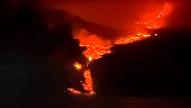 Lava del volcán La Palma.