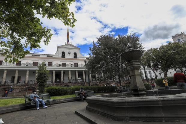 Vista hoy del Palacio de Carondelet, en Quito, Ecuador.