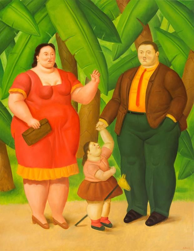 Fotografía cedida por el Centro de Arte Gary Nader donde se muestra la obra 'A Family' (2016) del artista plástico colombiano Fernando Botero.