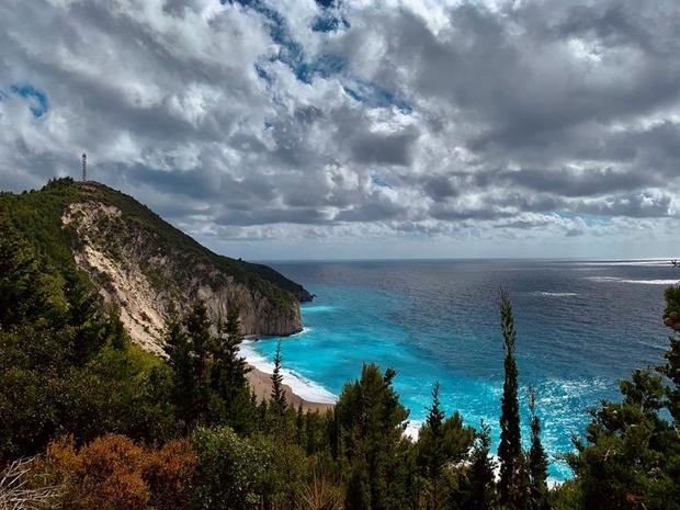 Vista reciente de una de las playas en la isla griega de Léucade. 