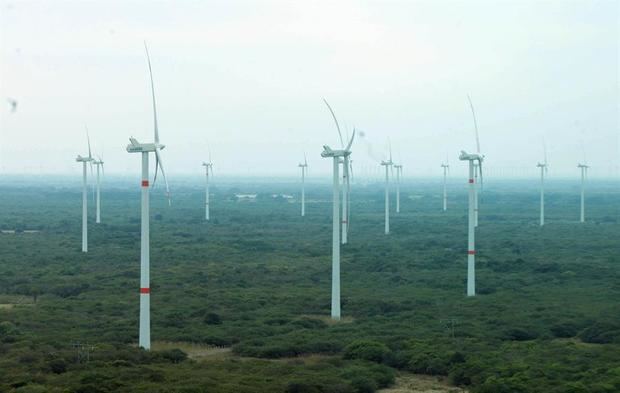 Vista general del 18 de octubre de 2020 de un campo generador de Energía Eólica.