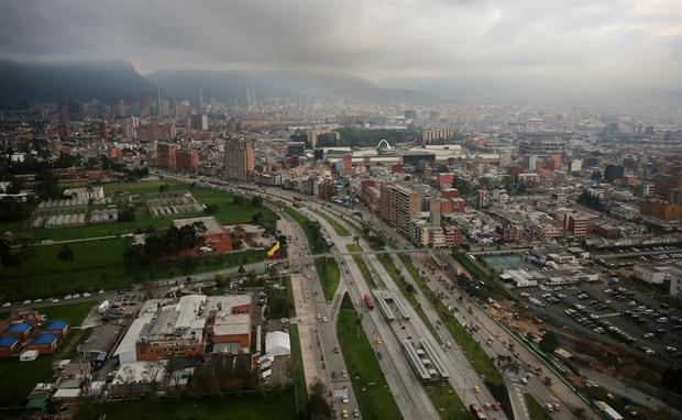 Vista panorámica de Bogotá.