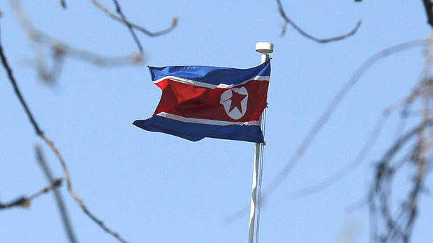 Bandera de Corea del Norte. 