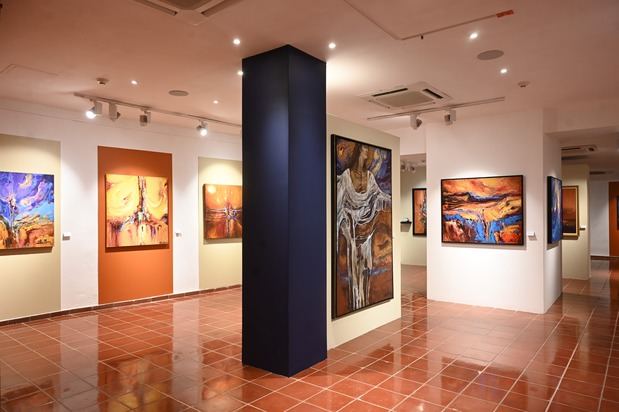 Parte de la exposición Elsa Núñez. Homenaje a la madre tierra, en el Centro
Cultural Banreservas.