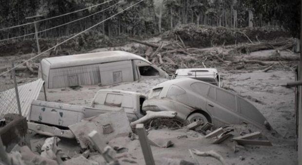 Parte de los daños causados por el volcán de fuego en Guatemala.