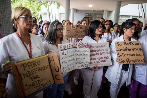 Persiste protesta del sector salud venezolano ante indiferencia del Gobierno