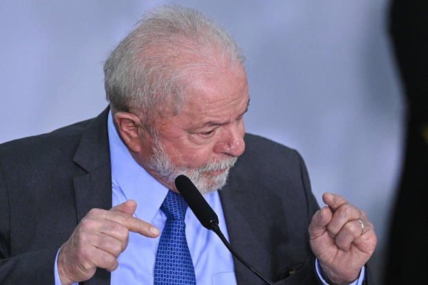 El Presidente de Brasil, Luiz Inácio Lula da Silva, habla durante el encuentro de la Confederación Sindical de Trabajadores de las Américas (CSA), en el Palacio del Planalto en Brasília (Brasil).
