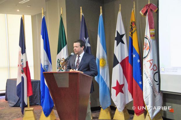 El Maestro José Alejandro Aybar Martín, Rector de la Universidad del Caribe de la República Dominicana durante su participación en el Cónclave Internacional donde fue escogido vicepresidente del ARCA