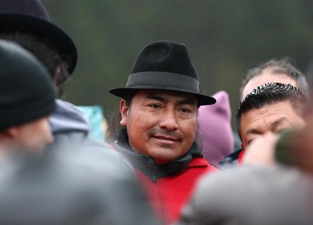El presidente de la Confederación de Nacionalidades Indígenas del Ecuador (Conaie), Leonidas Iza.