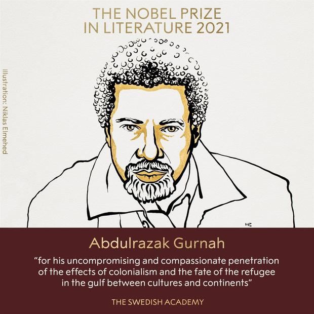 El novelista tanzano Abdulrazak Gurnah, Premio Nobel de Literatura de 2021, en una fotografía cedida por la Academia Sueca.
