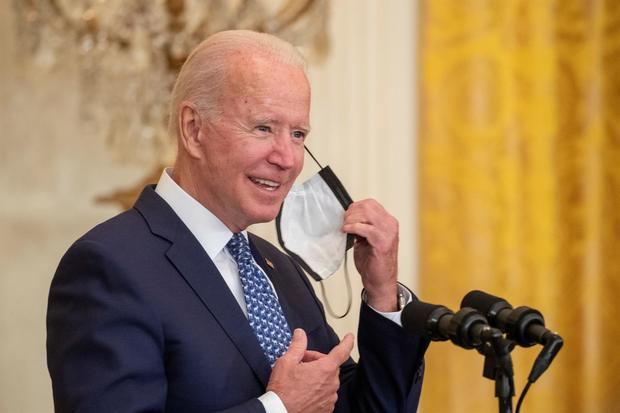 El presidente de Estados Unidos, Joe Biden, fue registrado este miércoles, al ofrecer una rueda de prensa, en la Casa Blanca, en Washington DC, EE.UU.
