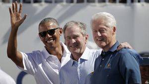 Obama, Bush y Clinton asisten a Copa Presidentes de Golf