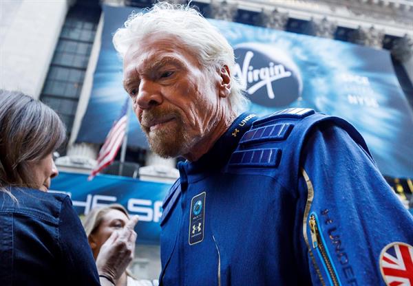 En la imagen un registro de Richard Branson, fundador de Virgin Galactic, en Nueva York (NY, EE.UU.). 