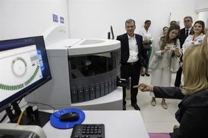 Fotografía general del lanzamiento de estudios de inmunohistoquímica cáncer de mama, en el Instituto Nacional del Cáncer (Incart), el 18 de Octubre del 2023, en Santo Domingo (República Dominicana)