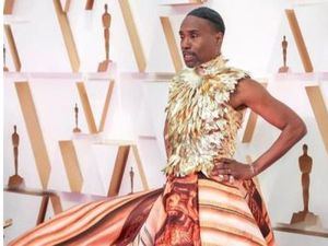 Billy Porter abre la alfombra roja con un diseño ultrafemenino