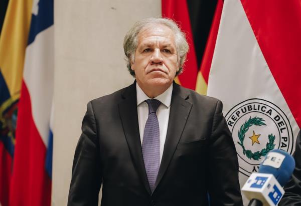 En la imagen un registro del Secretario General de la Organización de los Estados Americanos (OEA), Luis Almagro, quien aspira a la reelección.