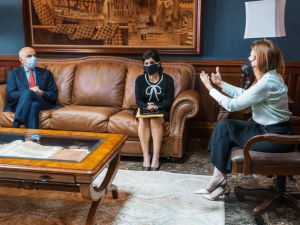 Alcaldesa Carolina Mejía junto a Delegación de la Unión Europea en la República Dominicana.