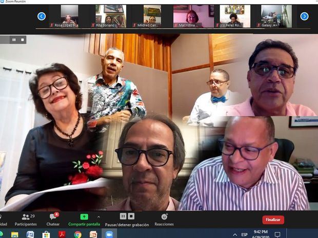 El encuentro cultural virtual que organizó la gestora cultural Verónica Sención por medio de la plataforma Zoom.