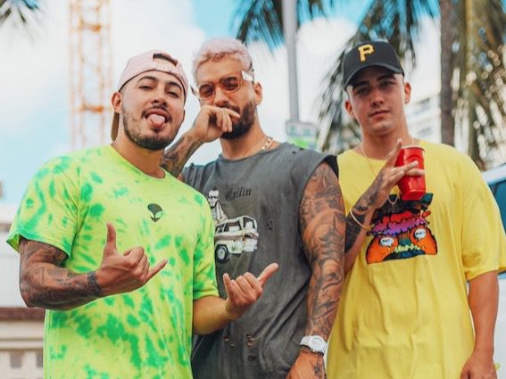 Maluma y productores Chan El Genio & Kevin ADG.