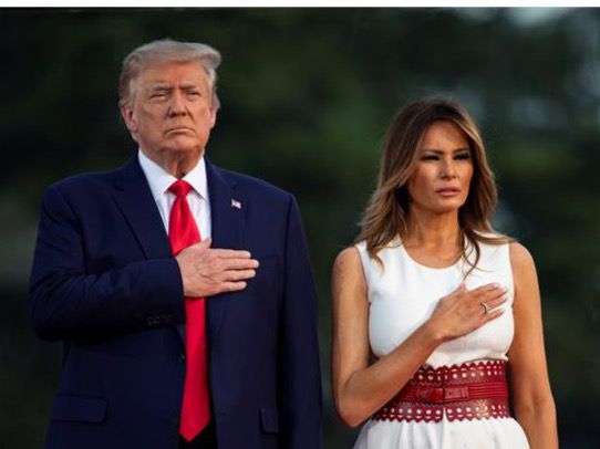 En la imagen, el presidente de Estados Unidos, Donald Trump y la primera dama, Melania Trump.