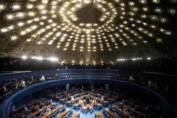 Vista general del Pleno del Senado en Brasilia, Brasil.