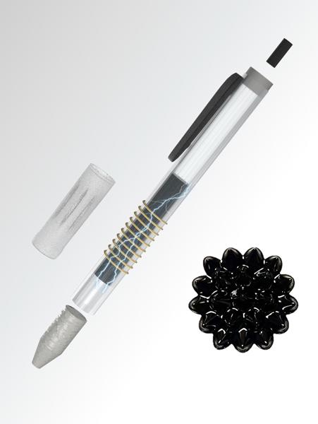 Imagen del bolígrafo con tinta magnética. .