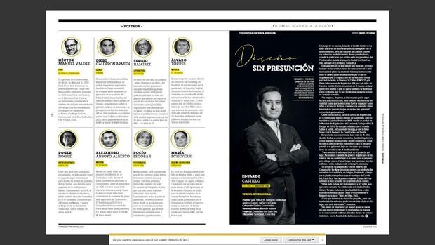 Revista Forbes selecciona a Héctor Manuel Valdez entre los artistas más creativos de Centroamérica y RD