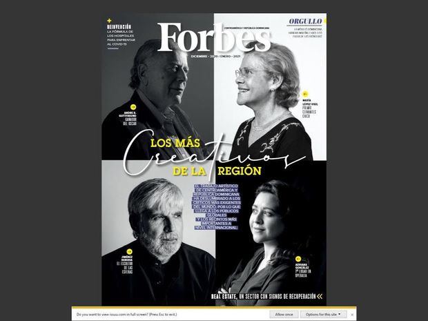 Revista Forbes selecciona a Héctor Manuel Valdez entre los artistas más creativos de Centroamérica y RD