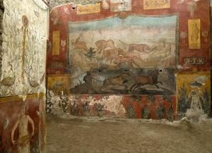 Pompeya recupera un gran fresco con paisajes egipcios