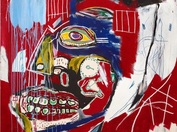 Fotografía cedida por la casa de subastas Christie's donde se muestra el cuadro del estadounidense de origen haitiano Jean-Michel Basquiat, titulado 'In This Case', que alcanzó este martes los 93,1 millones de dólares en una subasta celebrada en Nueva York, EE.UU.