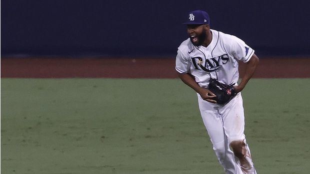 En la imagen, el guardabosques dominicano Manuel Margot de los Rays de Tampa Bay.