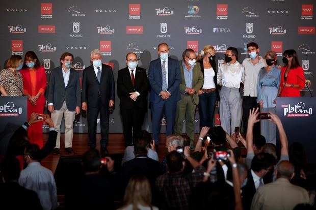 Foto de familia durante la ceremonia de lectura de las nominaciones a los PremiosPlatino del Cine Iberoamericano.