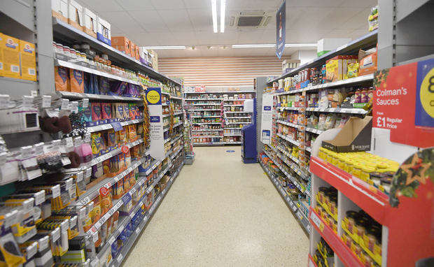 Fotografía de archivo que muestra un pasillo de comestibles en un supermercado de Estados Unidos.
