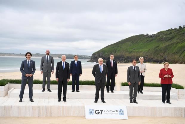 Los líderes del G7 en la cumbre de Cornualles, Reino Unido.