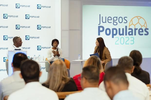 La medallista olímpica Marileidy Paulino, embajadora de la marca Popular,
protagonizó un panel inspirador para los colaboradores que compiten en estos Juegos Populares.