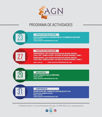 Calendario de actividades  Agosto