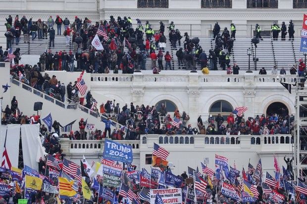 Vista de la toma del Capitolio de EE.UU., el 6 de enero de 2021.