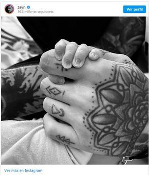 '... orgulloso de llamarla mía y agradecido por la vida que tendremos juntos', comentó Zayn Malik en su cuenta de Instagram.