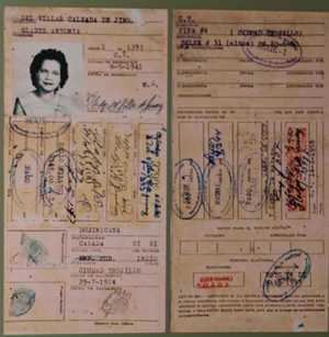 Cedula personal de identidad 1960. 