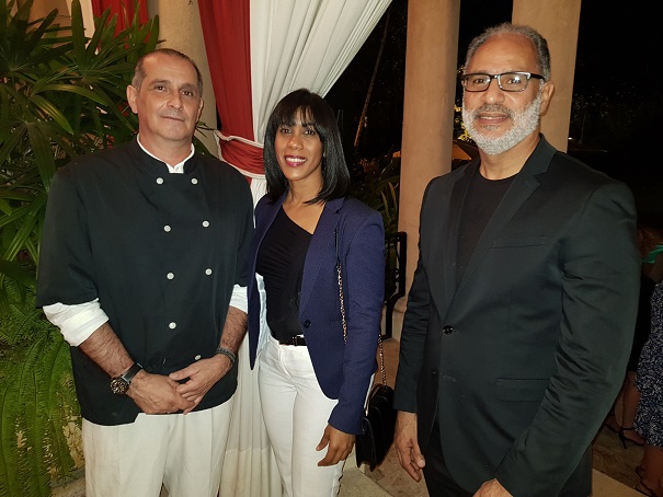 Chef Lorenzo Tier, Veyra Guillen y Ezequiel Molina Lizardo