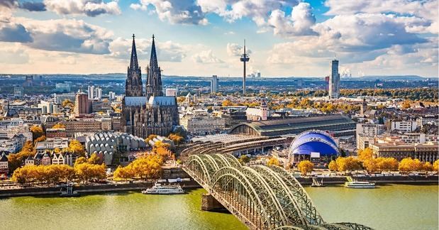 Vista aérea de Colonia, Alemania.