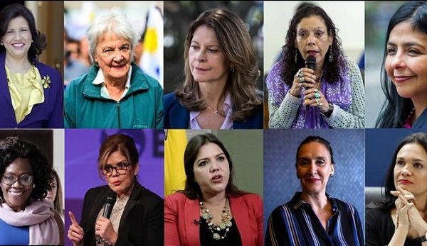 Archivo fotográfico de las vicepresidentas latinoamericanas, tanto en funciones como electas, (arriba, i-d) la dominicana Margarita Cedeño, la uruguaya Lucía Topolansky, la colombiana Marta Lucía Ramírez, la nicaraguense Rosario Murillo, la venezolana Delcy Rodríguez, (abajo, i-d) la costarricense Epsy Campbell, la peruana Mercedez Araoz, la ecuatoriana María Alejandra Vicuña, la argentina Gabriela Michetti y la panameña Isabel De Saint Malo.