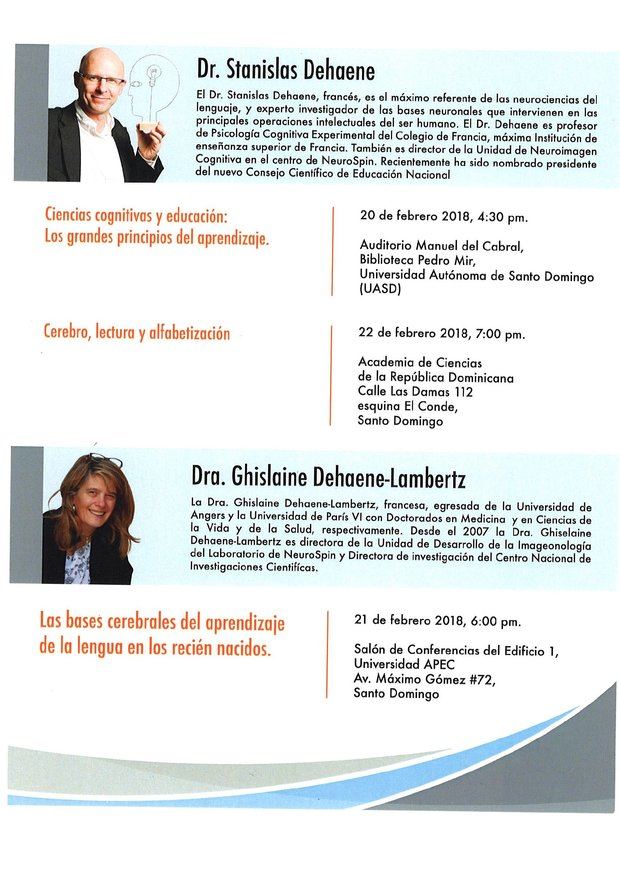 Detalle de las conferencias de los esposos Dehaene.