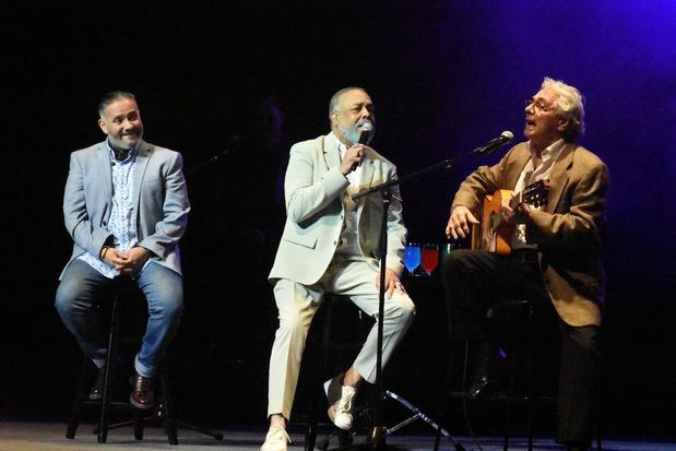 Pavel Núñez, Francisco Céspedes y el músico cubano Carlos Luís.